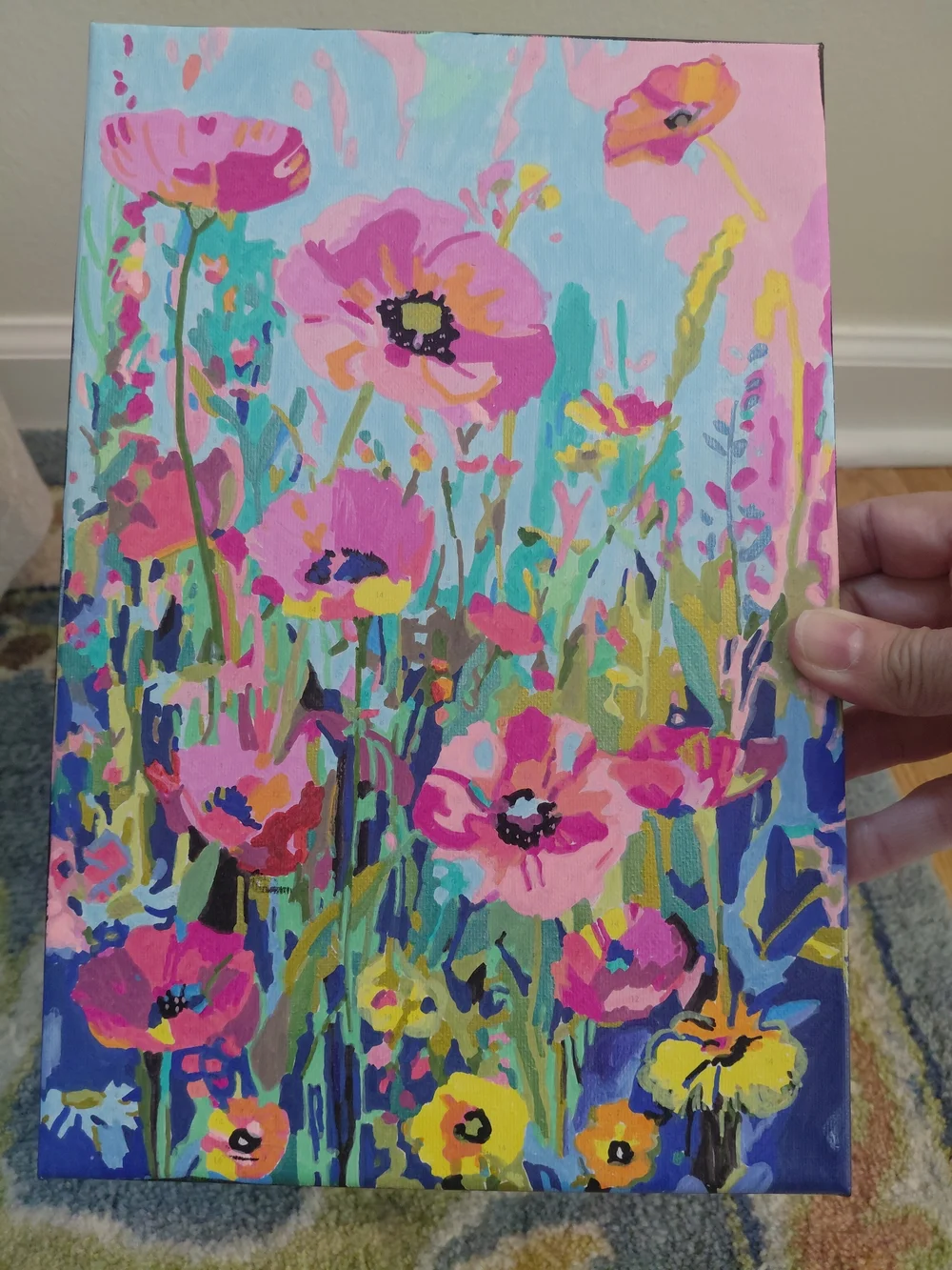 Vibrant Pink Floral Canvas Wall Art - Brand Paint By Numbers